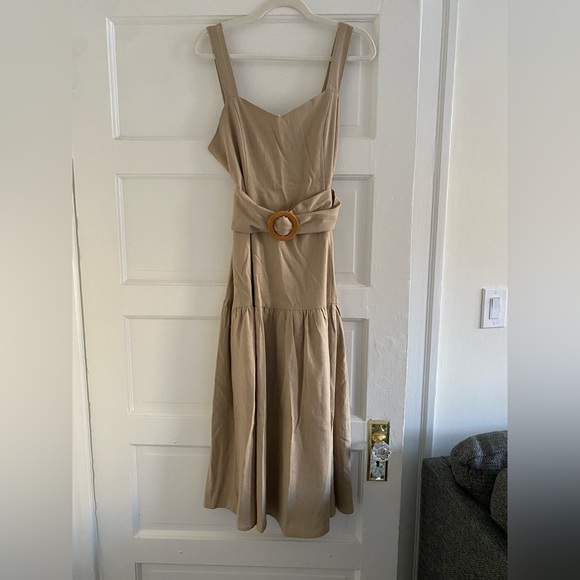 Elle White Khaki Dress - Picture 1 of 4